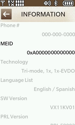 Phone Information Screen