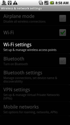 Wi-Fi settings