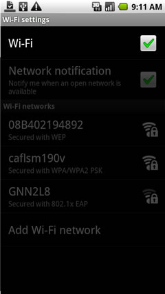 Ensure WI-Fi is enabled