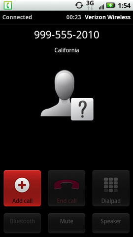 Call connected screen Add call