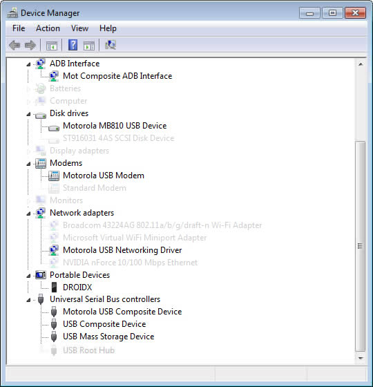 Device Manager devicesl