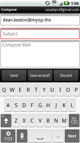 Compose message with Subject field