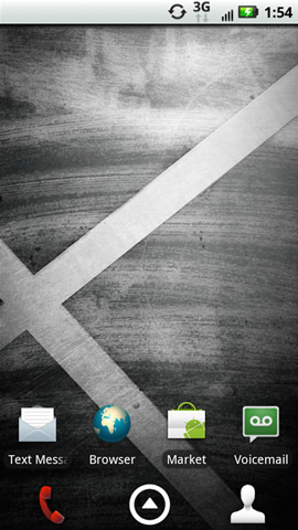 Home screen with dialer
