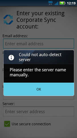 Could not auto-detect, OK