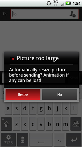 Picture too large prompt with Resize