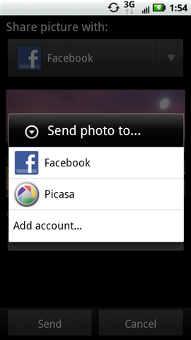 Send photo to with available options