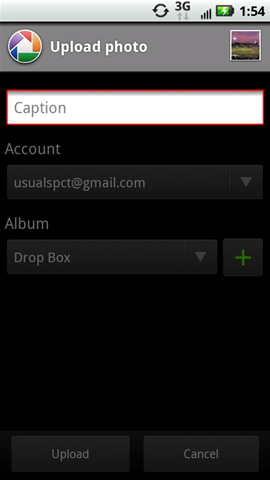 Upload photo with Caption field