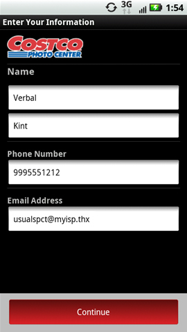 Enter Your Information with Name, Phone Number and Email Address