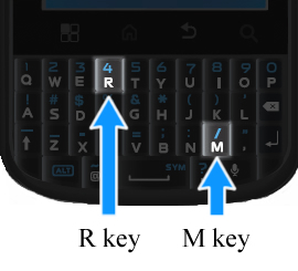 R key and M key with Power button
