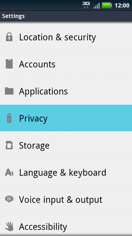 Settings with Privacy