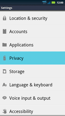 Settings with Privacy