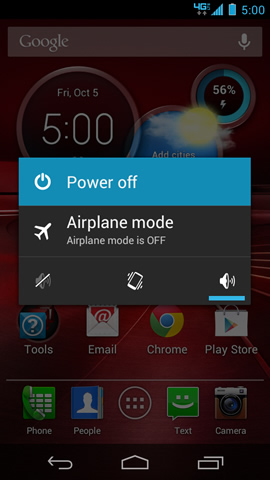 Phone Options with Power off