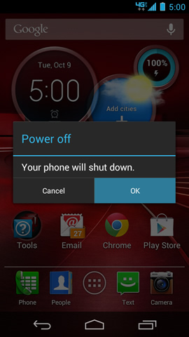 Power off with OK