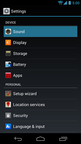 Settings with Sound