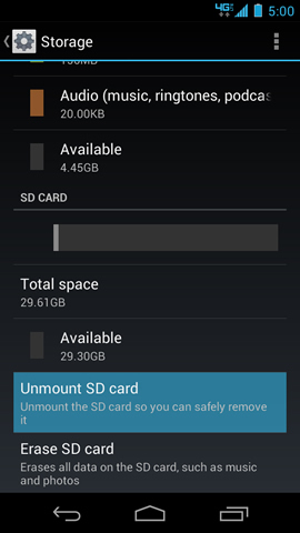 Storage with Unmount SD card