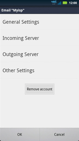 Email account settings