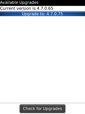 blackberry OTASL version selection