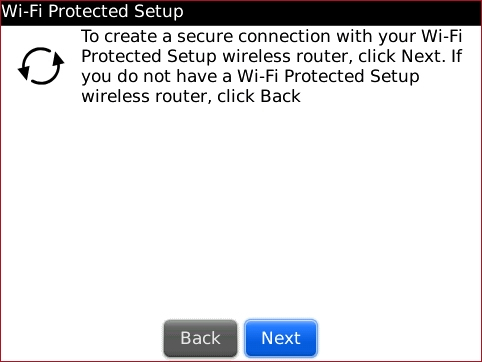 Wi-Fi protected setup with Next