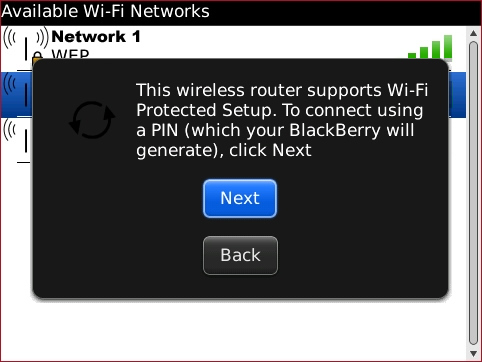 Wi-Fi Protected Setup prompt