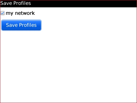 Save Profiles screen