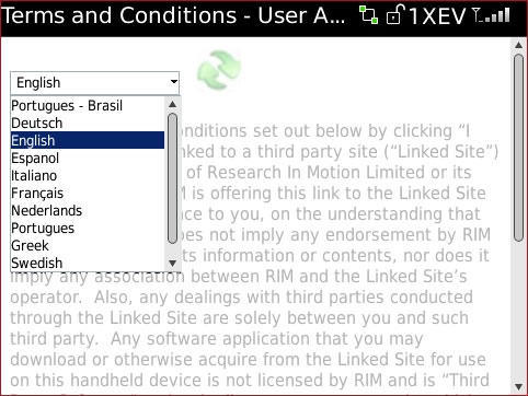 User Agreement with desired language