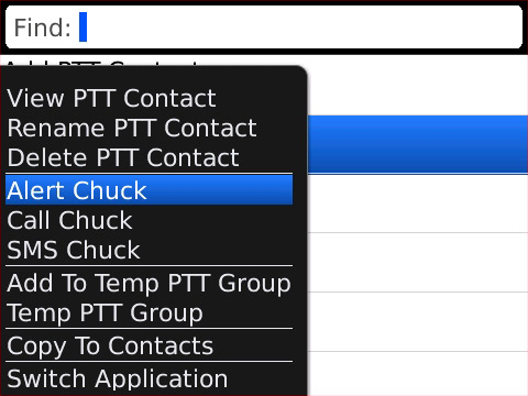 PTT Alert contact
