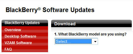 Select Blackberry Model