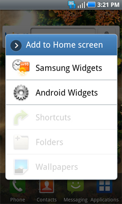 Home screen widget