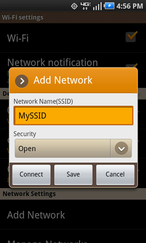Add Network with Network SSID