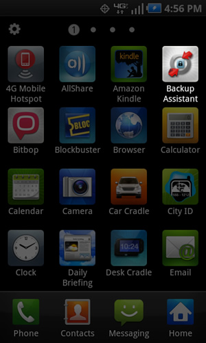 Applications with Backup Assistant
