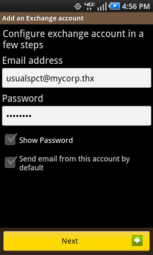 Email address and Password with Next