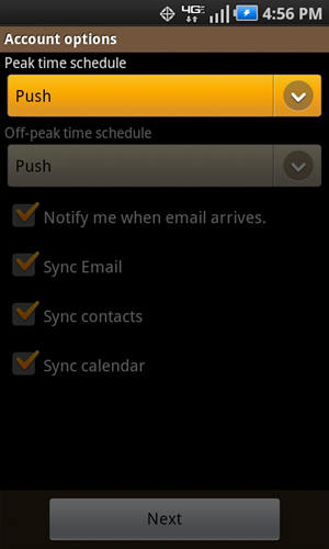 Peak time schedule field