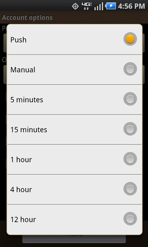 Peak time schedule settings