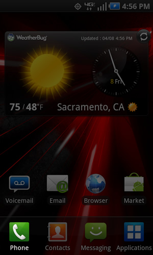 Home screen with Phone