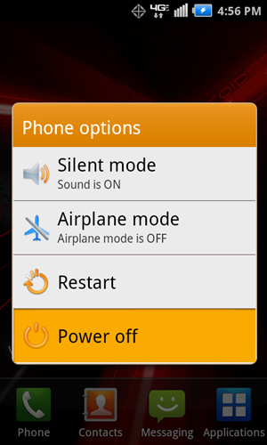 Phone Options with Power off