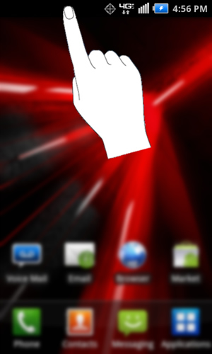 Home screen with status bar