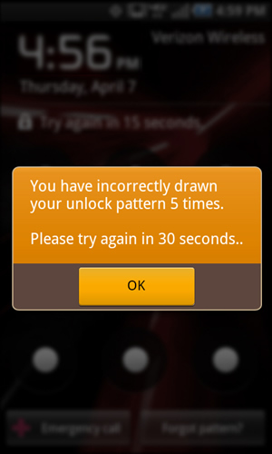 Unlock failed with OK