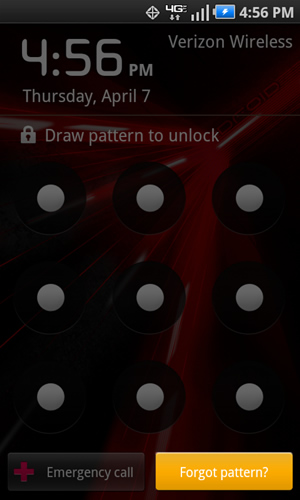 Unlock screen with Forgot pattern