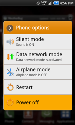 Phone Options with Power off