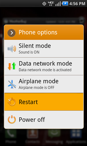 Phone Options with Restart