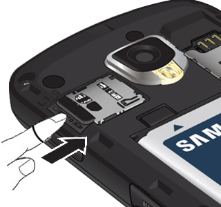 Press in on memory card