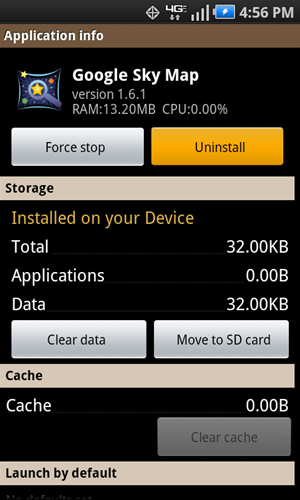 Application info with Uninstall