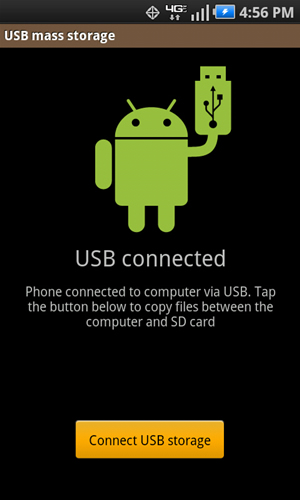 USB connected with USB storage