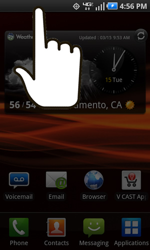 Home screen with status bar