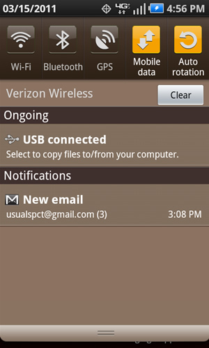 Notifcations screen