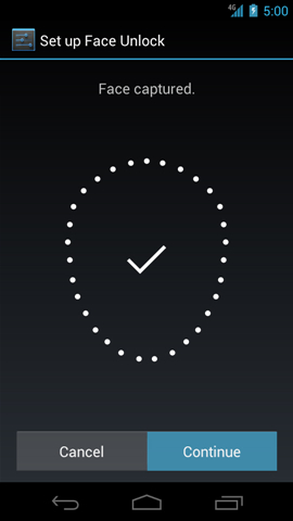 Set up Face Unlock confirmation with Continue
