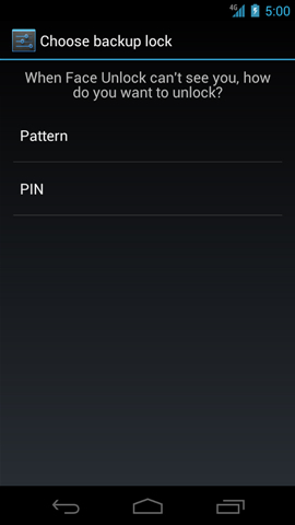 Choose backup lock with available options