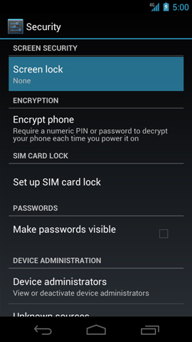 Security with Screen lock