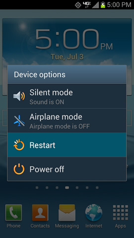 Device Options with Restart