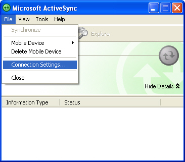 Activesync Connection Settings